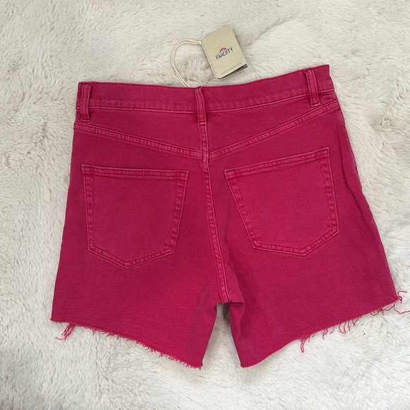 NWT Faherty Women's Pink Raw Edge Sun washed Denim Shorts size 27 - Picture 5 of 5